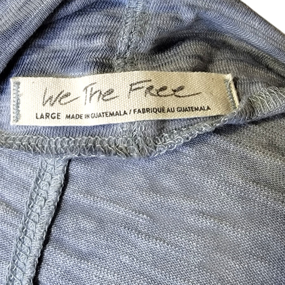 We the Free Cowl Neck Heather Knit Top Half Sleeves Blue/Gray Size Large - Picture 6 of 10